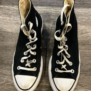 Converse Black and White High-Top Platform Sneakers